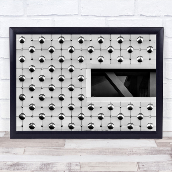 Black & White Modern Architecture Abstract Shapes Pattern Caps Wall Art Print