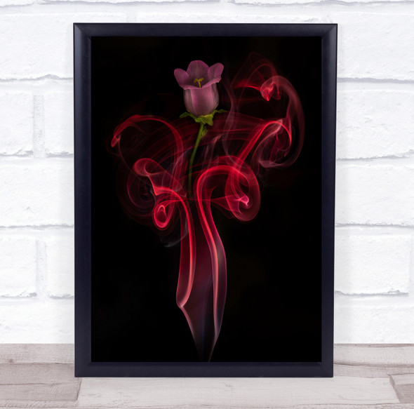 Campanula Dance Red Smoke Incense Flower Creative Edit Flowers Wall Art Print