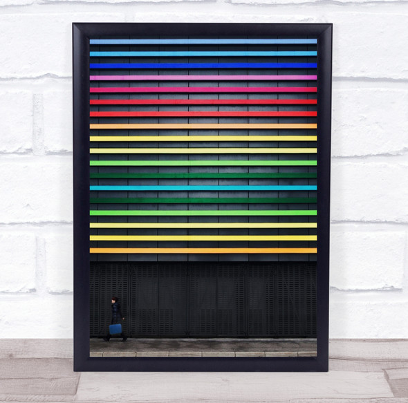 Colors Lines Stripes Rainbow Yellow Orange Red Pink Blue Green Wall Art Print