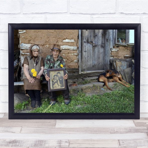 Couple Marriage Village Aging Dojkinci Frame Memory Photograph Wall Art Print