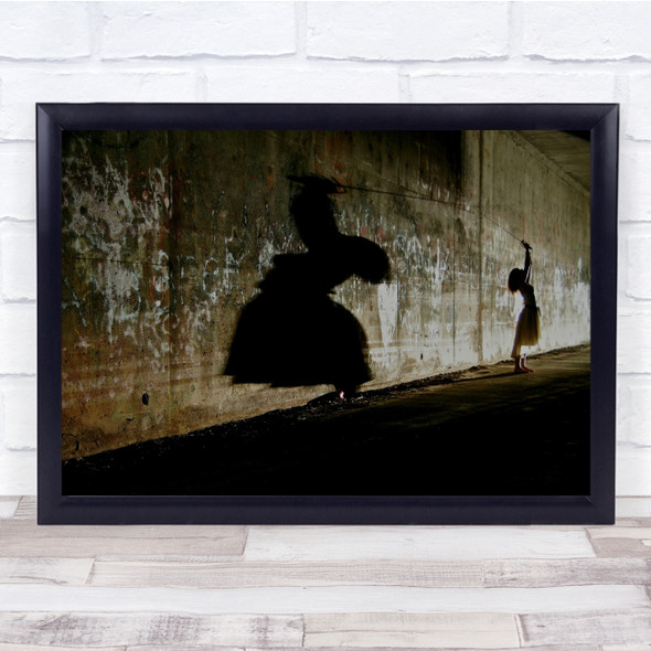 Girl Sword Practice Night Light Tunnel The Shadow Strikes Back Wall Art Print