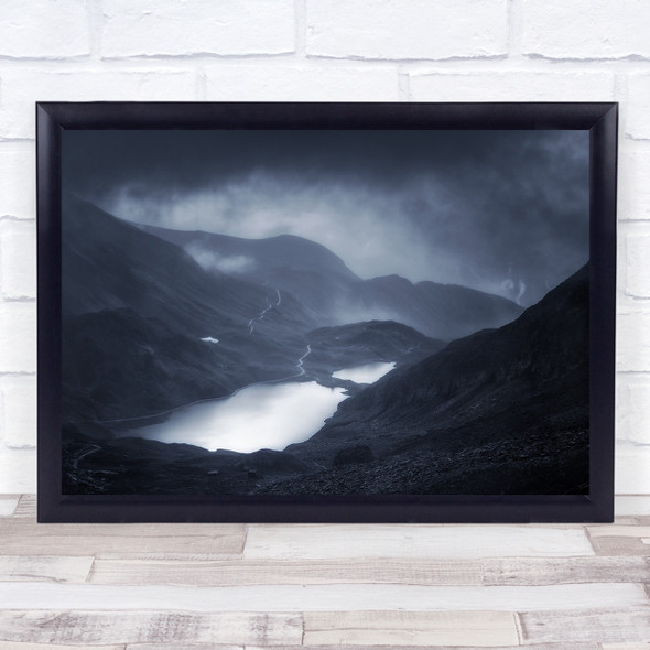 Grindelwald Winter Clouds Cold Rain Mountain Lakes Switzerland Wall Art Print