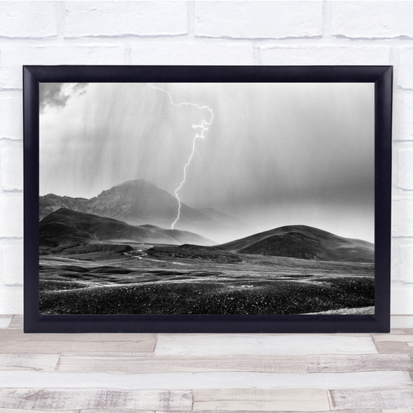 Lightning Thunder Clouds Nature Hills Wall Art Print