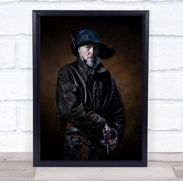 The City Guard man with sword and hat Wall Art Print