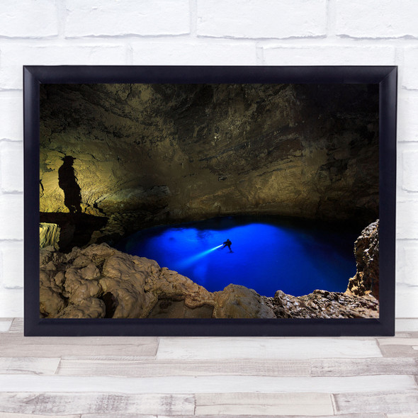 The Explorers Cave water scuba diving Wall Art Print