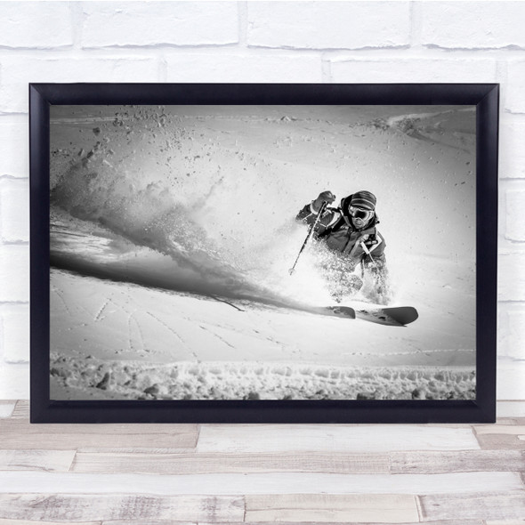 Action Sports Winter France Skiing Offpiste Backcountry Fun Wall Art Print