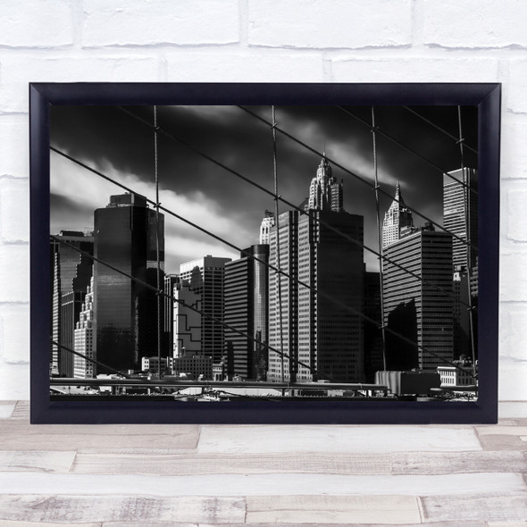 Architecture Brooklyn Bridge NYC New York Cityscape Skyline Wall Art Print