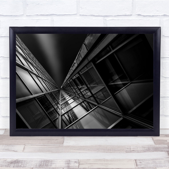 Architecture Lines Black White Corner High Building Special Wall Art Print