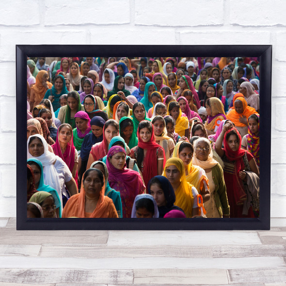 Calcutta Kolkatta Sikh Procession India Women People Street Wall Art Print