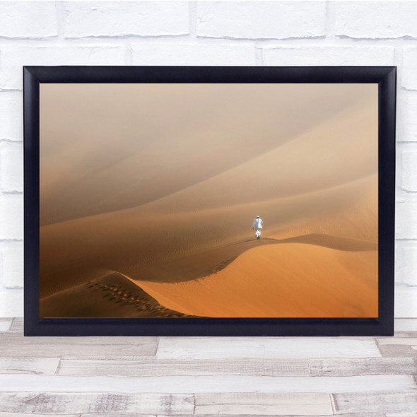 Desert Sand Dunes Person Small Tiny Alone Lonely Loneliness Wall Art Print