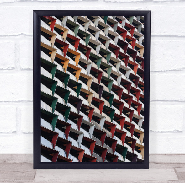 Facade Wall Abstract Architecture Pattern Repetition Shapes Wall Art Print