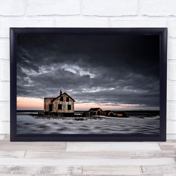 House Houses Barn Rust Countryside Rusty Old Empty Desolate Wall Art Print