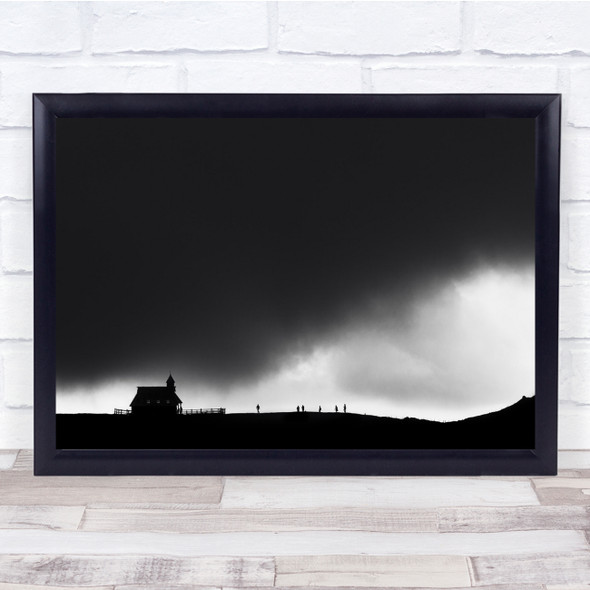 Landscape Graphic House Rural Church Group Contrast Weather Wall Art Print
