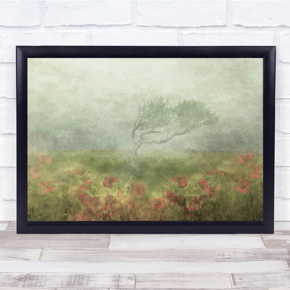Lonely Tree Flower Flowers Painterly Water Colour Aquarelle Wall Art Print