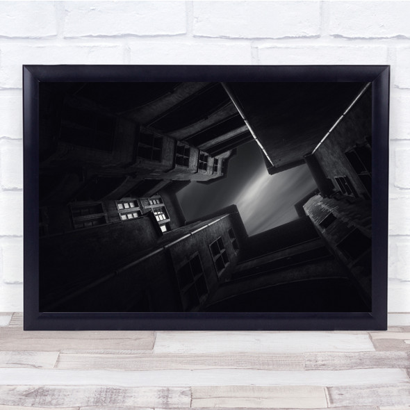 Lyon Architecture Long Exposure black and white France Mono Wall Art Print