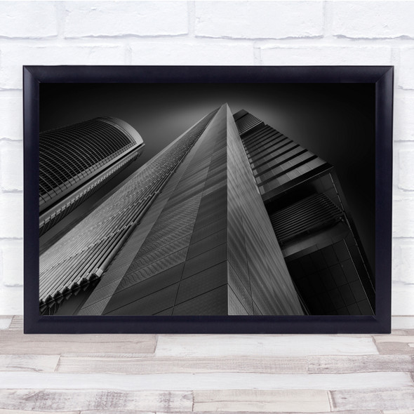 Madrid Ctba Cuatro Torres Fine art Black and white building Wall Art Print