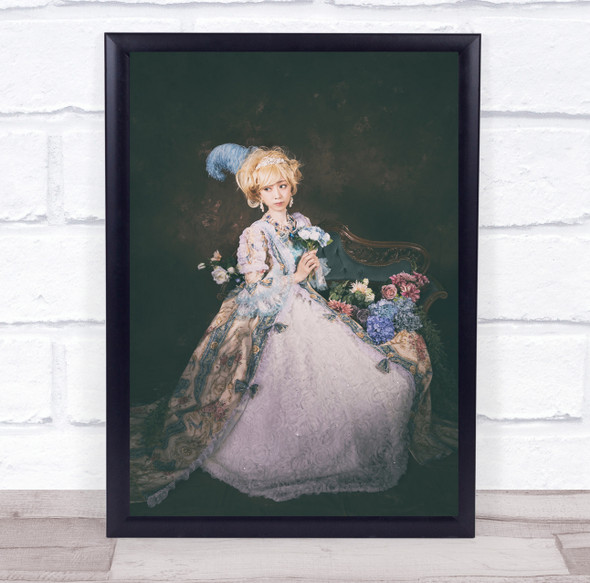 Mood Portrait Light Studio Princess In A Dream floral dress Wall Art Print