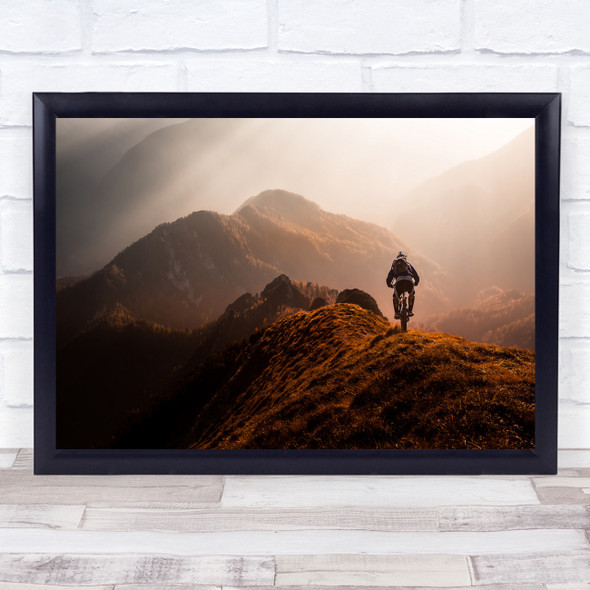 Mountain bike Adventure Freedom Descent Mountains Free Ride Wall Art Print