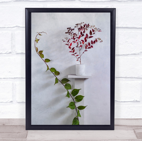 Plant Leaves High Key High-Key Still Life Pedestal Untitled Wall Art Print