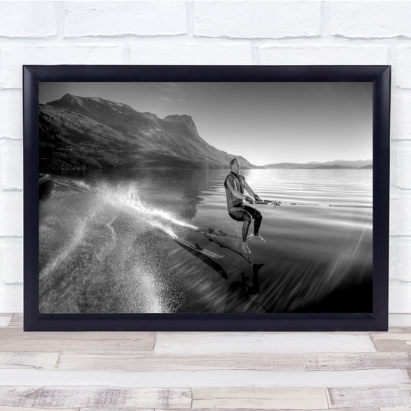 Sport Action Waterski Waterskiing Sports Water Splash Spray Wall Art Print