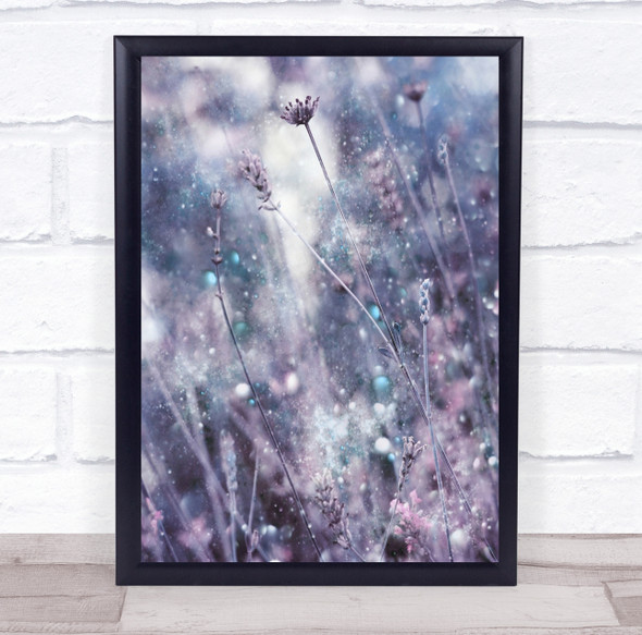 Teal Purple Flower Flora Floral Macro Bokeh Soft Pink Dream Wall Art Print