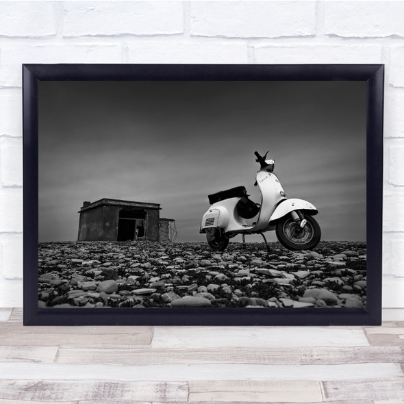 Vespa Scooter Transportation Vehicle Landscape Architecture Wall Art Print