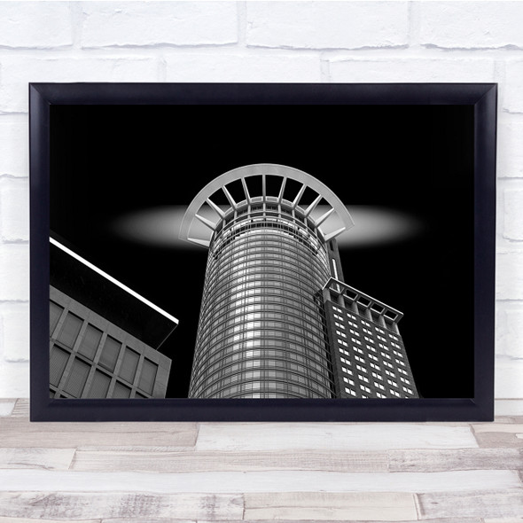 Architecture Building Cityscape Futuristic Skyscraper Black & White Print