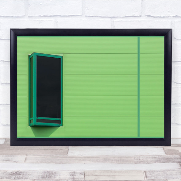 Abstract Architecture Colours Lines Eindhoven Green Window Wall Art Print