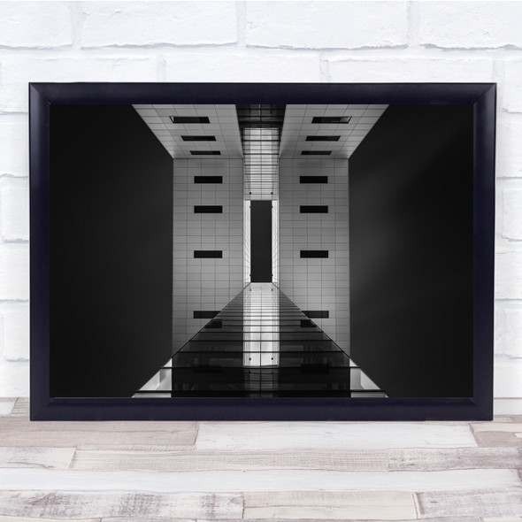 Architecture Black & White Perspective Pov Geometry Shapes Wall Art Print