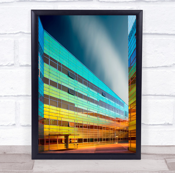 Architecture Building Facade Windows Perspective Colourful Wall Art Print