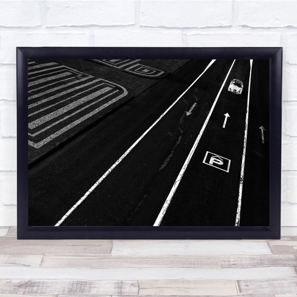 Beatle Convertible Azores Volkswagen Street Road Car Drive Wall Art Print