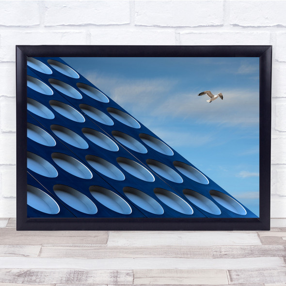 Bird Seagull Architecture Blue Sky Fly Flying Flight Birds Wall Art Print
