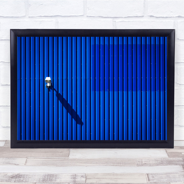 Blue Monochrome Minimalistic Facade Building Industry Lamp Wall Art Print