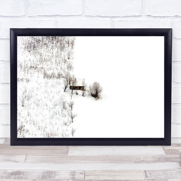 Cabin Cottage Winter Cold Snow Landscape House Countryside Wall Art Print