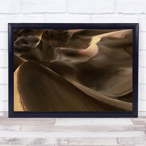 Desert Landscape Waves Figure Small Tiny Tracks Footprints Wall Art Print