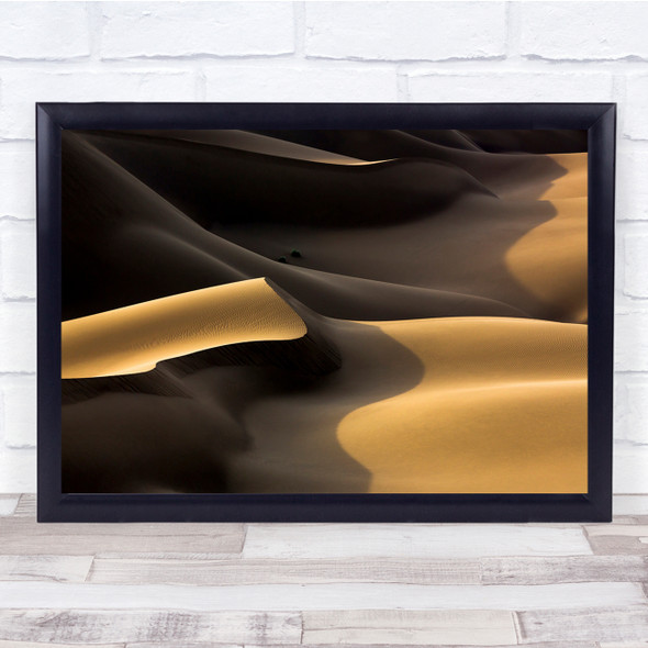 Desert Sand Dune Landscape Hill Shadow Light Iran Abstract Wall Art Print