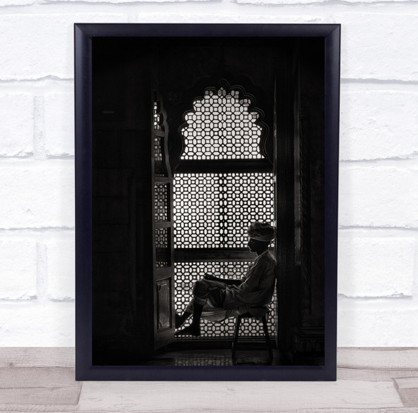 Guard Watchman Window Pattern Turban Man Street Relax Rest Wall Art Print