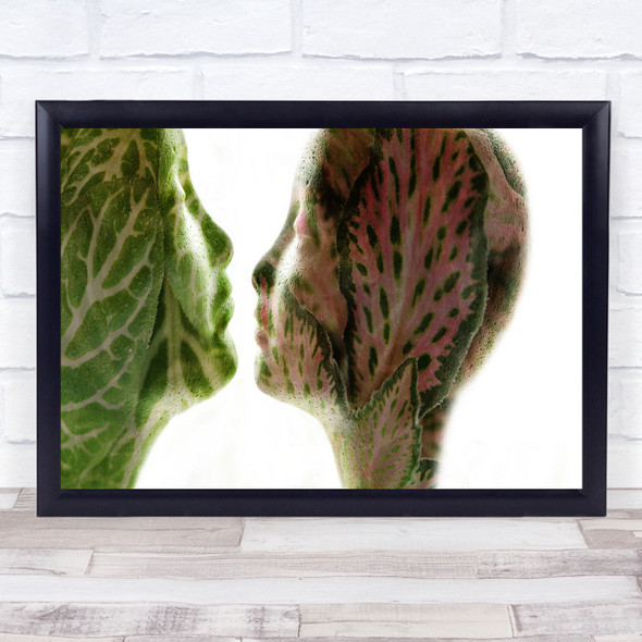Head Heads Leaf Pattern Vegetable Face Affection Kiss Love Wall Art Print