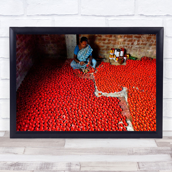 India People Life Moment Places Travel Woman Labor Potters Wall Art Print