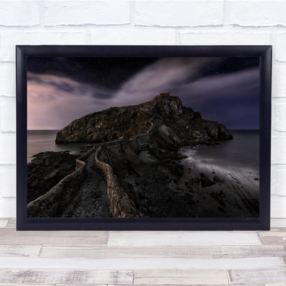 Night San Juan Spain Es Rocks Rock Hills Beach Sightseeing Wall Art Print