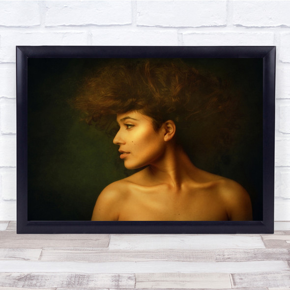 Portrait Hair Warm Mood Emotion Feeling Woman Model Sabina Wall Art Print