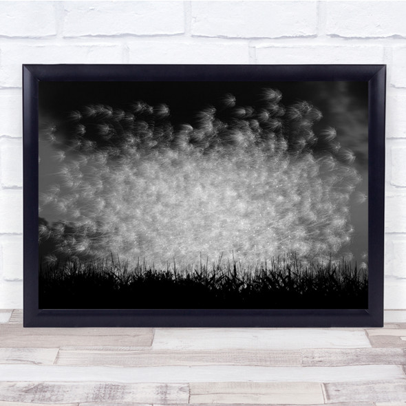 Seeds Explosion Sky Night Dramatic Black & White Landscape Wall Art Print