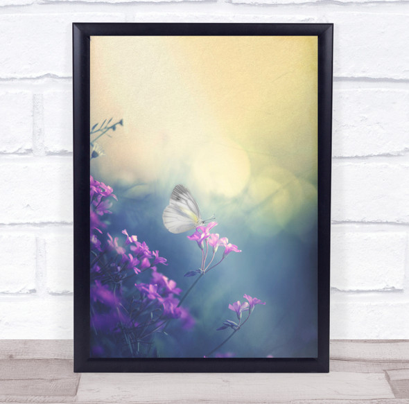 Soft Butterfly Bokeh Flower Flowers Flora Floral Botanical Wall Art Print