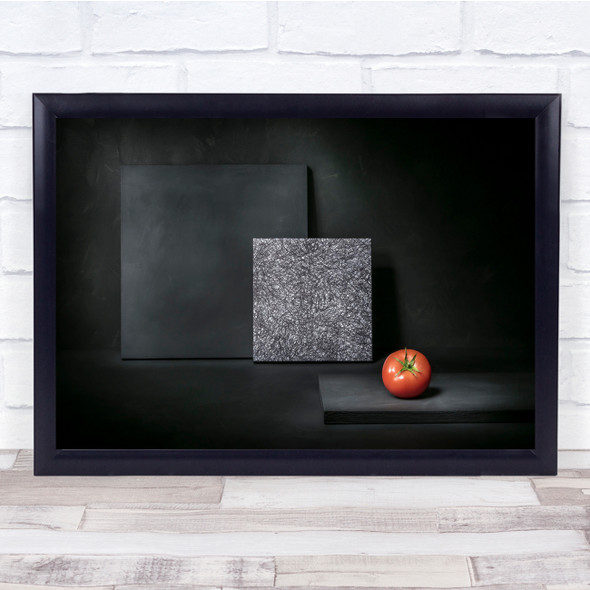 Still-life Minimalist Dark Tomato Geometric Nature Culture Wall Art Print