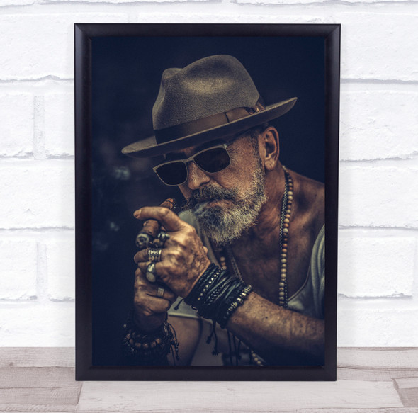 Talking To The Man Of Galilee Cigar Fashion Shades and hat Wall Art Print