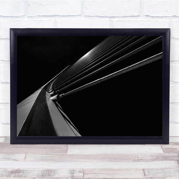 Valencia Calatrava Bridge Lines Low Key Low-Key Dark Spain Wall Art Print