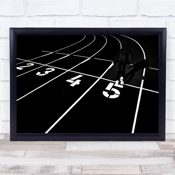 Lines Numbers Shadow Ego Stadium Sport Slovenia Dark Black & White Print