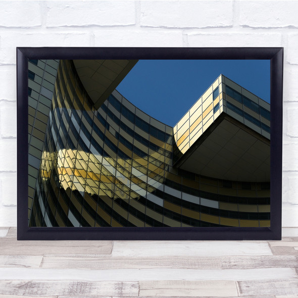 Paris Défense France Lines Shapes Reflections Gold Golden Building Print