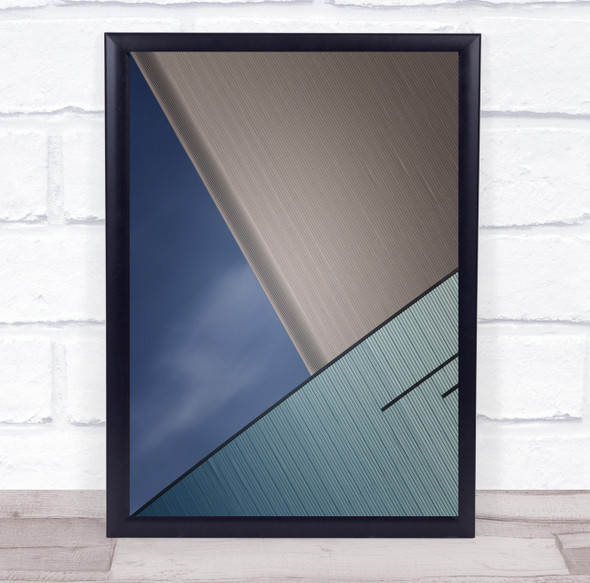 Architecture Abstract Graphic Facade Shapes Geometry Teal Wall Art Print