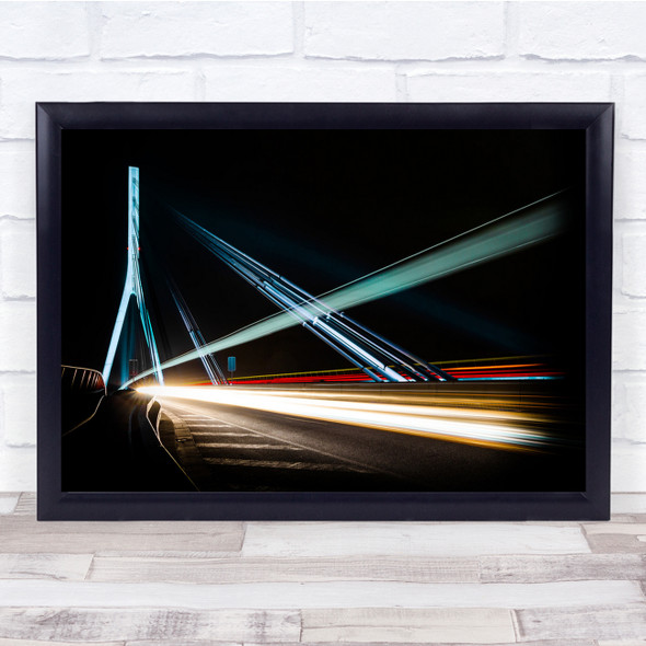 Architecture Perspective Bridge Light Train Wesel Germany Wall Art Print